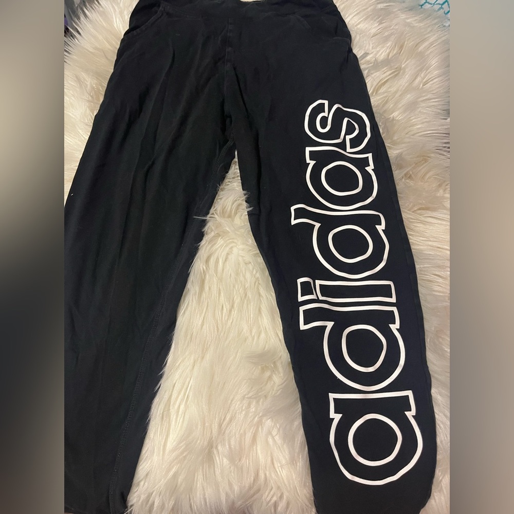 black adidas pants